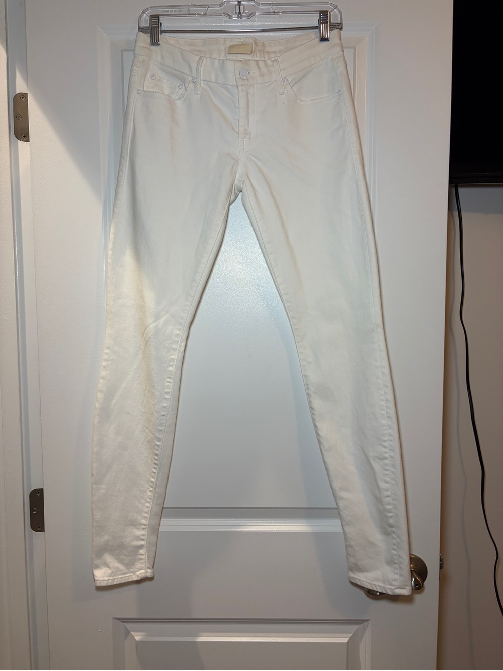 MOTHER | The Looker Mirror Mirror White Denim Skinny Jeans - Picture 2 of 8